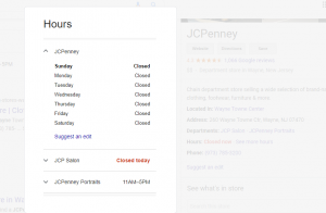GMB COVID-19 JC Pennys Hours Update